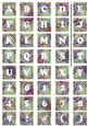 Mid Green Paisley Weave Alphabet Tile Embellishment Sheet