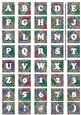 Peacock Paisley Weave Alphabet Tile Embellishment Sheet