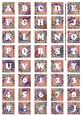 Pink Paisley Weave Alphabet Tile Embellishment Sheet