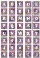 Purple Paisley Weave Alphabet Tile Embellishment Sheet