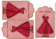 Red Pink Rose Dress Birthday Mix2 Fashion Tag Sheet