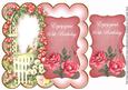 Pink Rose Arch 65th Birthday 8in Scallop Topper