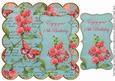 Teal Sweetpeas 18th Birthday 8in Scallop Topper