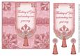 Pink Thinking of You 7in Ornate Lace Tag Topper