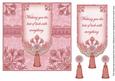 Pink Best of Luck 7in Ornate Lace Tag Topper