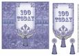 Blue 100 Today 7in Ornate Lace Tag Topper