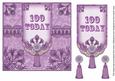 Lilac 100 Today 7in Ornate Lace Tag Topper