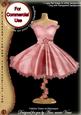 Pink Rose Fashion Dress on Mannequin for Cu