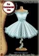 Dusky Teal Dotty Fashion Dress on Mannequin for Cu