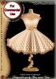 Peach Dotty Fashion Dress on Mannequin for Cu