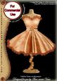 Orange Rose Fashion Dress on Mannequin for Cu
