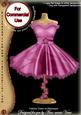 Cerise Rose Fashion Dress on Mannequin for Cu