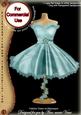 Dusky Teal Rose Fashion Dress on Mannequin for Cu