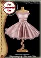 Dusky Pink Rose Fashion Dress on Mannequin for Cu