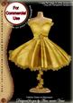 Gold Rose Fashion Dress on Mannequin for Cu