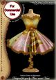 Gold Floral Colour Fashion Dress on Mannequin for Cu