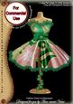 Green Floral Colour Fashion Dress on Mannequin for Cu