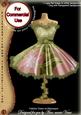 Olive Floral Colour Fashion Dress on Mannequin for Cu