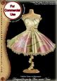 Pastel Cream Floral Colour Fashion Dress on Mannequin for Cu