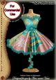 Teal Floral Colour Fashion Dress on Mannequin for Cu