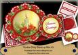 Red Candle Christmas Double Doily Card Mini Kit