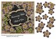 Black m Fleur Anniversary Wishes 7in Fancy Decoupage Topper