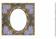 Blue Poinsettia Black 7in Ribbon Oval Insert Panel