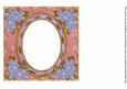 Blue Poinsettia Pink 7in Ribbon Oval Insert Panel