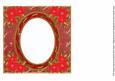 Red Poinsettia Dred 7in Ribbon Oval Insert Panel