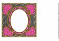Cerise Poinsettia Black 7in Ribbon Oval Insert Panel