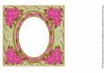 Cerise Poinsettia Cream 7in Ribbon Oval Insert Panel