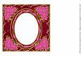 Cerise Poinsettia Hpink 7in Ribbon Oval Insert Panel