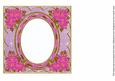 Cerise Poinsettia Lilac 7in Ribbon Oval Insert Panel