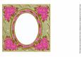 Cerise Poinsettia Olive 7in Ribbon Oval Insert Panel