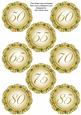Gold Fmk Dotty Doily Numbers 50 to 85 Topper Sheet