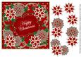 Red Poinsettia Happy Christmas 7in Fancy Modern Topper