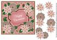 Pink Poinsettia Happy Christmas 7in Fancy Modern Topper
