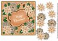 Borange Poinsettia Happy Christmas 7in Fancy Modern Topper