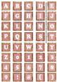 Pink Mix Metallic Fleur Alphabet Tile Embellishment Sheet