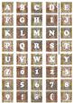 Silver Metallic Fleur Alphabet Tile Embellishment Sheet