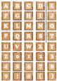 Borange Mix Metallic Fleur Alphabet Tile Embellishment Sheet