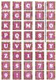 Cerise Mix Metallic Fleur Alphabet Tile Embellishment Sheet