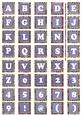 Dblue Mix Metallic Fleur Alphabet Tile Embellishment Sheet