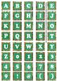 Dgreen Mix Metallic Fleur Alphabet Tile Embellishment Sheet