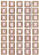 Dpink Mix Metallic Fleur Alphabet Tile Embellishment Sheet