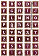 Hotpink Mix Metallic Fleur Alphabet Tile Embellishment Sheet
