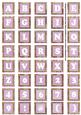 Lilac Mix Metallic Fleur Alphabet Tile Embellishment Sheet