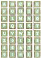 Mgreen Mix Metallic Fleur Alphabet Tile Embellishment Sheet