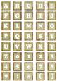 Olive Mix Metallic Fleur Alphabet Tile Embellishment Sheet