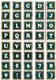 Peacock Mix Metallic Fleur Alphabet Tile Embellishment Sheet